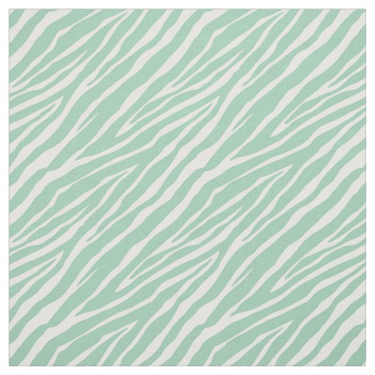 Mint Green and White Zebra Print Stripes Stof (Swatch)