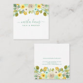 Mint Green and Yellow Floral Elegant Makeup Artist Vierkante Visitekaartje (Voorkant / Achterkant)