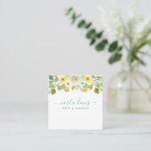 Mint Green and Yellow Floral Elegant Makeup Artist Vierkante Visitekaartje (Staand voorkant)