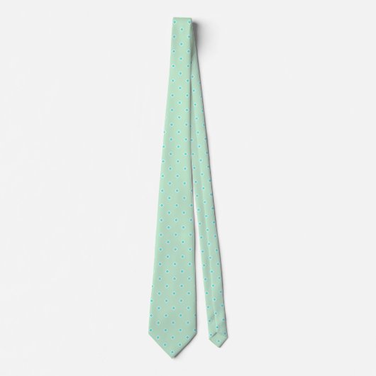 Mint Green Aqua Diamond Polka Dot Pattern Stropdas (Voorkant)