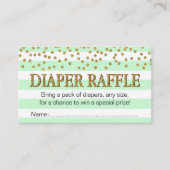 Mint Green Aqua Gold Luier Raffle Tickets Informatiekaartje (Voorkant)
