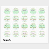 Mint Green Aqua Gold Stripe Confetti Baby shower Ronde Sticker (Vel)
