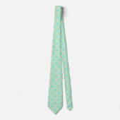 Mint Green Aqua Monogram Initialen Stropdas (Voorkant)