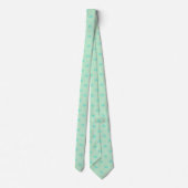 Mint Green Aqua Monogram Initialen Stropdas (Achterkant)