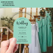 Mint Green Arch Acryl Wedding nodigt uit tot moder Acryl Uitnodigingen
