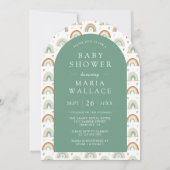 Mint Green Arch Boho Rainbow Baby shower Kaart (Voorkant)