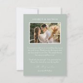 Mint Green Arch Fotobruiloft Bedankkaart (Achterkant)