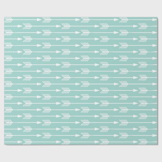 Mint Green Arrows Pattern Cadeaupapier (Vlak)