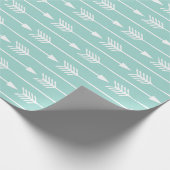 Mint Green Arrows Pattern Cadeaupapier (Hoek)