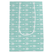 Mint Green Arrows Pattern Medium Cadeauzakje (Achterkant)