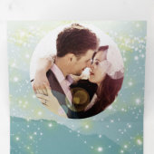 Mint Green Ash Mountain Hillside Wedding Drieluik Uitnodiging (Binnenzijde eerst)