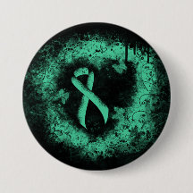 Mint Green Awareness Ribbon Grunge Heart