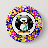Mint Green Awareness Ribbon Penguin Ronde Button 7,6 Cm (Voorkant)