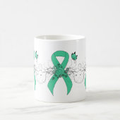 Mint Green Awareness Ribbon with Butterfly Koffiemok (Center)