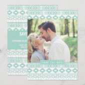 MINT GREEN AZTEC FOTO BEWAAR DE DATUM AANKONDIGING (Voorkant / Achterkant)