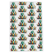 Mint Green Baby Dragon Fantasy Pattern Gift Bag Medium Cadeauzakje (Voorkant)