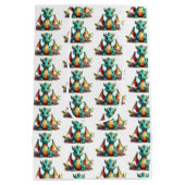 Mint Green Baby Dragon Fantasy Pattern Gift Bag Medium Cadeauzakje (Achterkant)