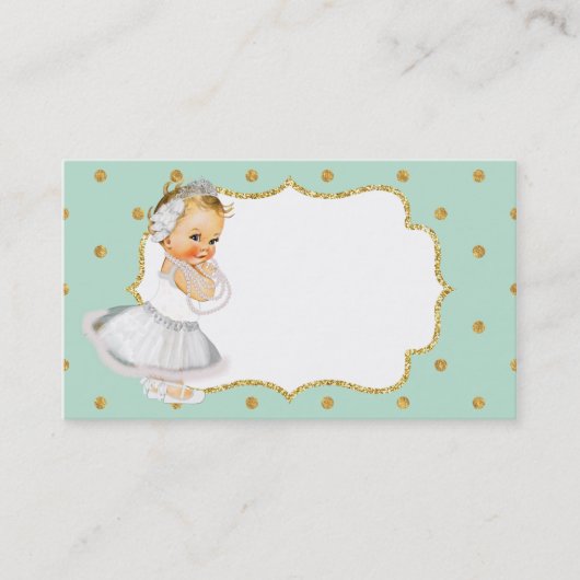 Mint Green  Baby Princess Visitekaartje (Voorkant)