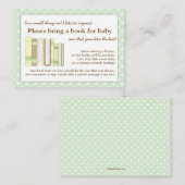 Mint Green Baby shower Boek Invoegen Verzoek Kaart (Voorkant / Achterkant)