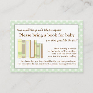 Mint Green Baby shower Book Insert Card Informatiekaartje
