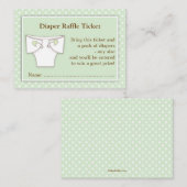 Mint Green Baby shower Diaper Raffle Ticket Insert Informatiekaartje (Voorkant / Achterkant)