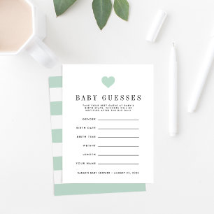 Mint Green Baby shower Guining Game