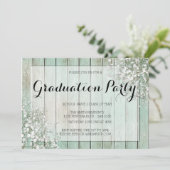 MINT GREEN BABY'S BREATH GRADUATION ARTITY KAART (Staand voorkant)