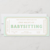 Mint Green Babysitting Cadeaubon Kaart (Voorkant)