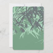 Mint Green Bamboo Leaves Zen Asian Weduwfoto Save The Date (Achterkant)