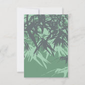 Mint Green Bamboo verlaat moderne Chinese bruiloft RSVP Kaartje (Achterkant)