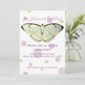 Mint Green Beauty Butterfly Birthday Kaart (Staand voorkant)