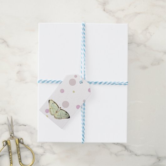 Mint Green Beauty Butterfly Cadeaulabel (Met Touw)