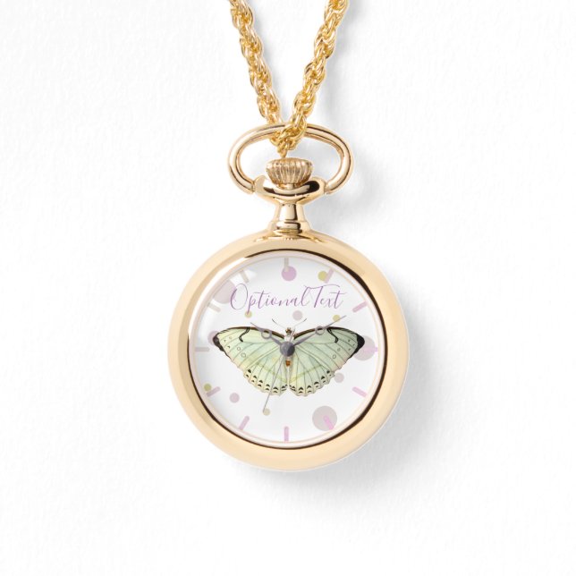 Mint Green Beauty Butterfly Horloge (Voorkant)