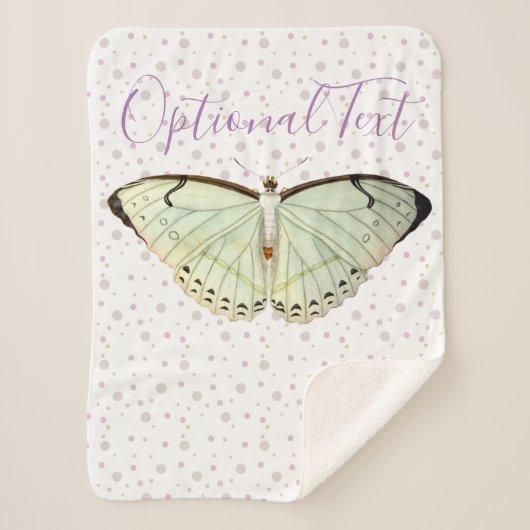 Mint Green Beauty Butterfly Sherpa Deken (Voorkant)