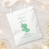 Mint Green Bells Wedding Favor Bag Names and Date Bedankzakje (Geknipt)