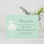 Mint Green Best Wishes Afstuderen Invitation Kaart (Staand voorkant)