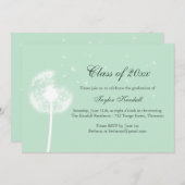 Mint Green Best Wishes Afstuderen Invitation Kaart (Voorkant / Achterkant)