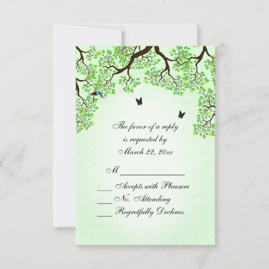 Mint Green Bicycle Theme Wedding RSVP (Voorkant)