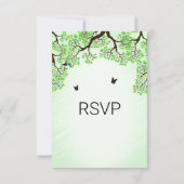 Mint Green Bicycle Theme Wedding RSVP (Achterkant)