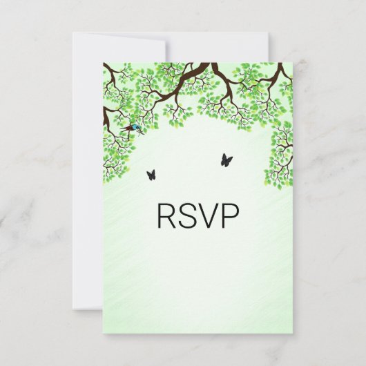 Mint Green Bicycle Theme Wedding RSVP (Achterkant)