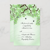 Mint Green Bicycle Theme Wedding RSVP (Voorkant / Achterkant)
