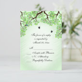Mint Green Bicycle Theme Wedding RSVP Kaartje (Staand voorkant)