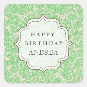Mint Green Birthday Dessert Table Gift Label Label