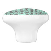 Mint Green, Black en Grey Polka Dots Pattern Keramische Knop (Zijkant)