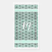 Mint Green, Black en Grey Polka Dots Pattern Servet (Voorkant)