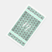 Mint Green, Black en Grey Polka Dots Pattern Servet (Hoek)