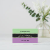 Mint Green Black en Lavender Stripes Stylish Visitekaartje (Staand voorkant)