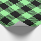Mint Green Black Huge Buffalo Pset Lumberjack Cadeaupapier (Hoek)