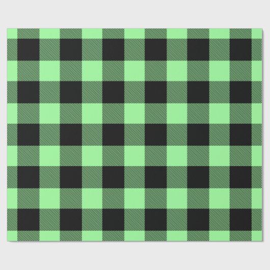 Mint Green Black Huge Buffalo Pset Lumberjack Cadeaupapier (Vlak)