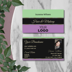 Mint Green Black Lavender Chic met Logo en foto Visitekaartje
